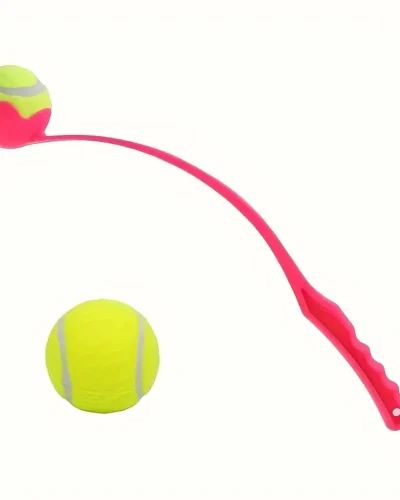 2pcs Dog Ball Launcher Set with Handles & Green Tennis Balls