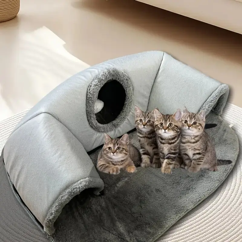 Cat Play 2-in-1 Non-Slip Cozy Cat Play & Bed with Hanging Plush Ball